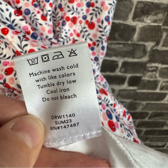 Draper James Maddie Babydoll Dress in Berry Print white red floral mini - Picture 11 of 14